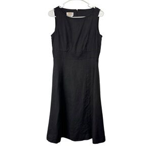 Vintage Talbots Size 4 Irish Linen Black Sleeveless Dress Fit & Flare Classic